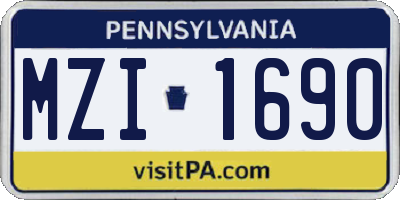 PA license plate MZI1690
