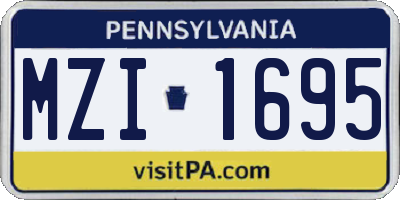 PA license plate MZI1695