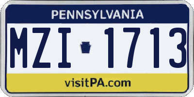 PA license plate MZI1713