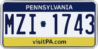 PA license plate MZI1743