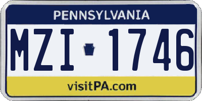 PA license plate MZI1746