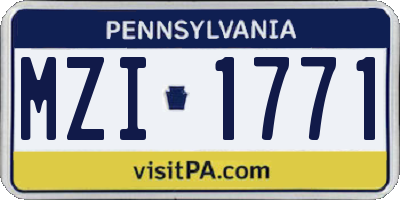 PA license plate MZI1771