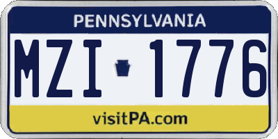 PA license plate MZI1776