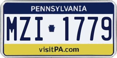 PA license plate MZI1779