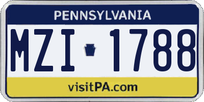 PA license plate MZI1788