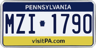 PA license plate MZI1790