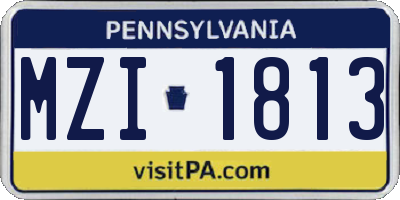 PA license plate MZI1813