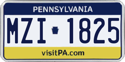 PA license plate MZI1825