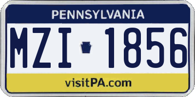 PA license plate MZI1856