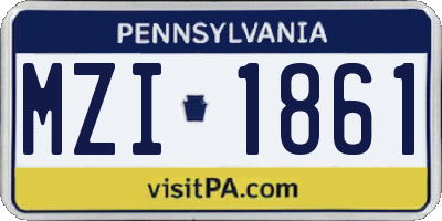 PA license plate MZI1861