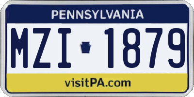 PA license plate MZI1879