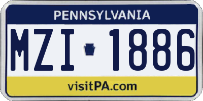 PA license plate MZI1886