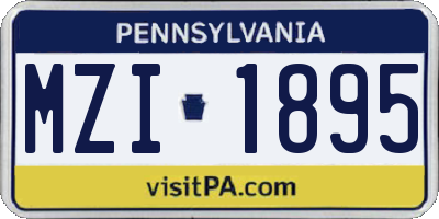 PA license plate MZI1895