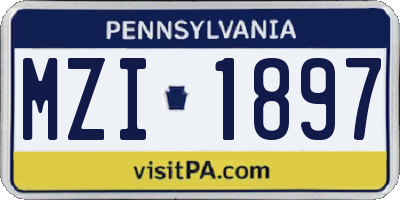 PA license plate MZI1897