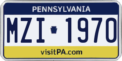 PA license plate MZI1970