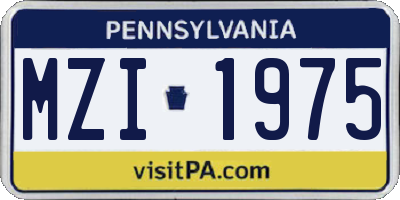 PA license plate MZI1975