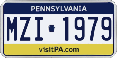 PA license plate MZI1979