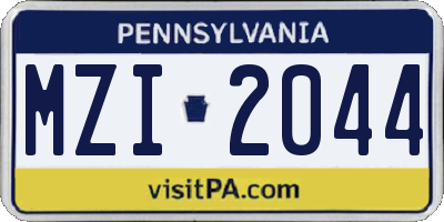 PA license plate MZI2044