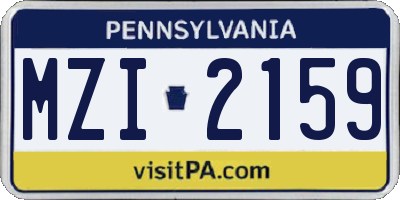 PA license plate MZI2159