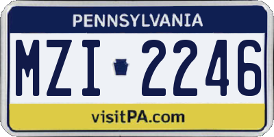 PA license plate MZI2246