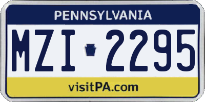 PA license plate MZI2295