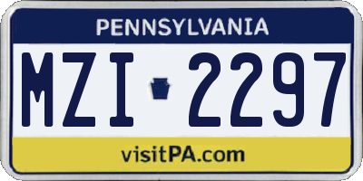 PA license plate MZI2297