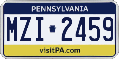 PA license plate MZI2459