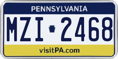 PA license plate MZI2468