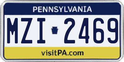 PA license plate MZI2469