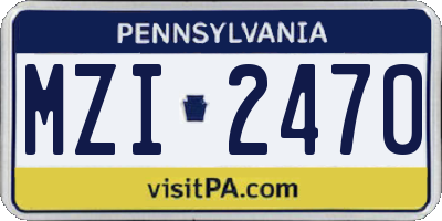 PA license plate MZI2470