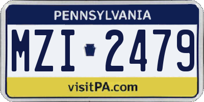 PA license plate MZI2479