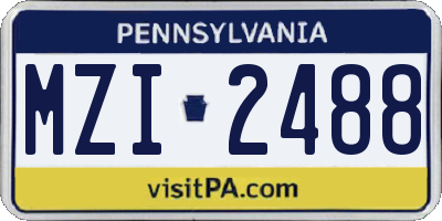 PA license plate MZI2488