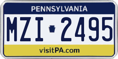 PA license plate MZI2495