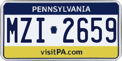 PA license plate MZI2659