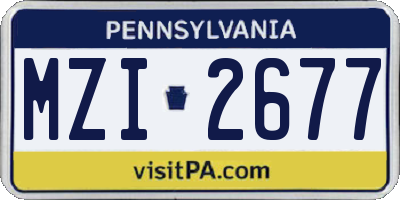 PA license plate MZI2677