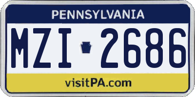 PA license plate MZI2686