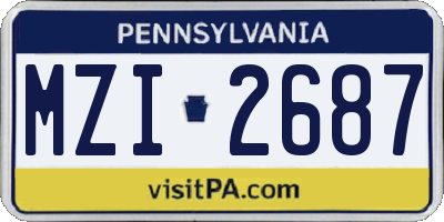 PA license plate MZI2687