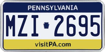 PA license plate MZI2695