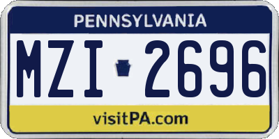 PA license plate MZI2696