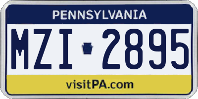 PA license plate MZI2895