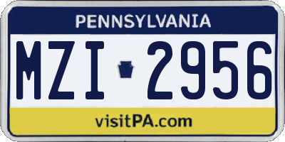 PA license plate MZI2956
