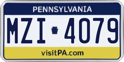 PA license plate MZI4079