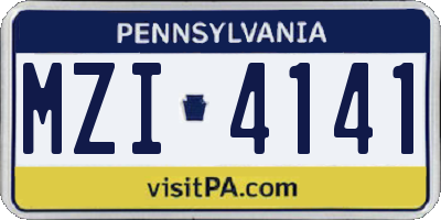 PA license plate MZI4141