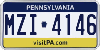 PA license plate MZI4146