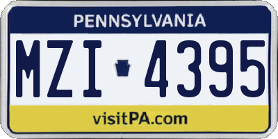 PA license plate MZI4395