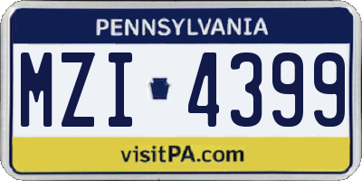 PA license plate MZI4399
