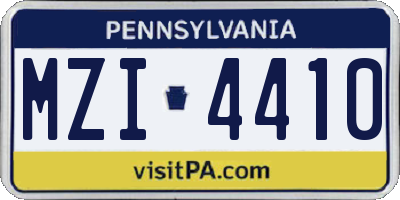 PA license plate MZI4410