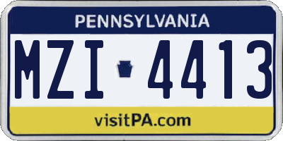PA license plate MZI4413