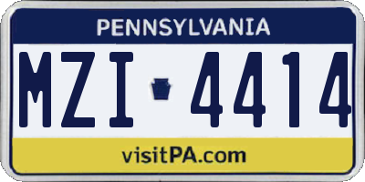 PA license plate MZI4414