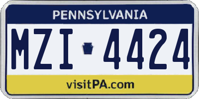 PA license plate MZI4424
